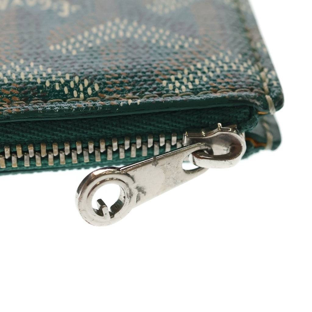 GOYARD(ゴヤール) ブルボン カードケース フラグメントケース 名刺入れ グリーン レザー シルバー金具 レディース