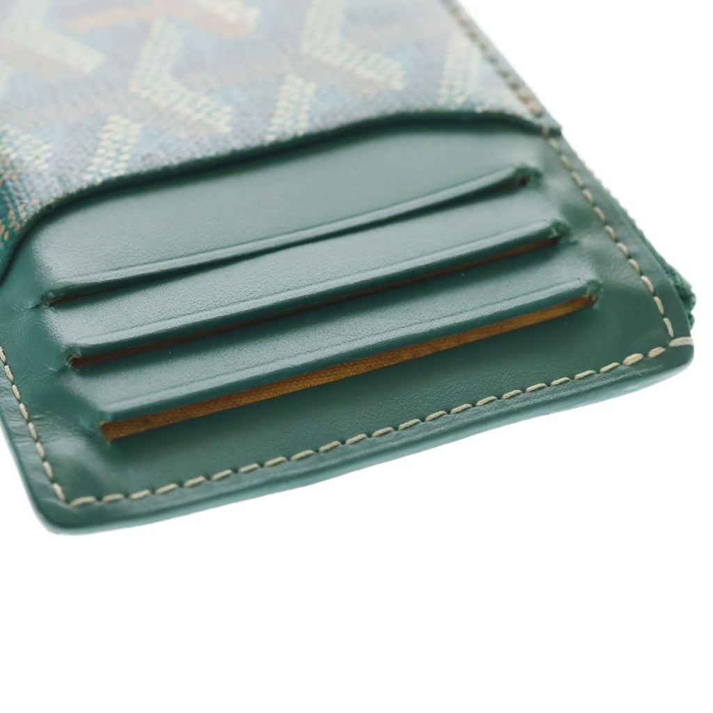 GOYARD(ゴヤール) ブルボン カードケース フラグメントケース 名刺入れ グリーン レザー シルバー金具 レディース