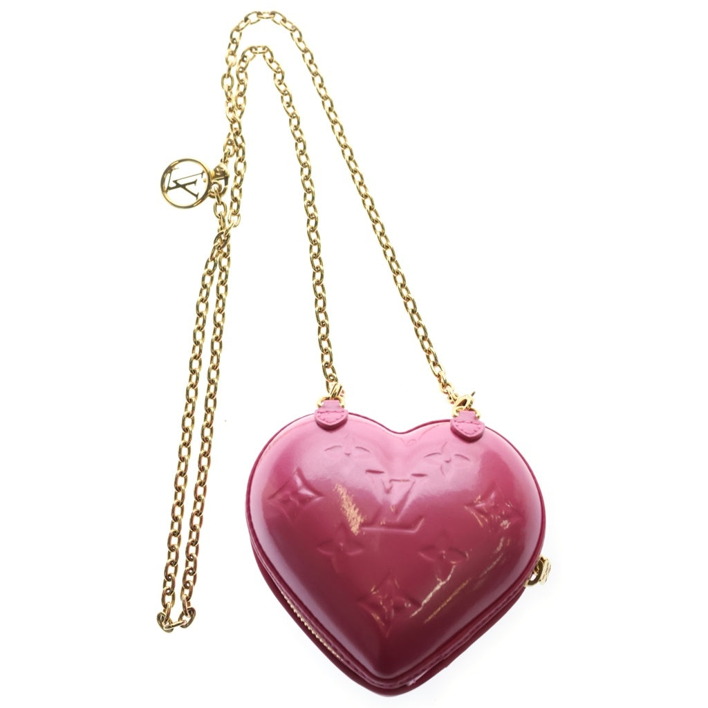 LOUIS VUITTON(ルイヴィトン) LVリミックス モノグラム・ヴェルニ キープ マイ ハート チェーンショルダーバッグ ピンク M82966 ゴールド金具 レディース