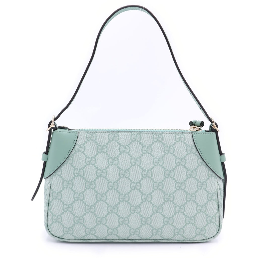 GUCCI(グッチ) GGエンブレム スモール 2WAYバッグ ショルダーバッグ ハンドバッグ ミントグリーン PVC レザー 815218 ゴールド金具 レディース