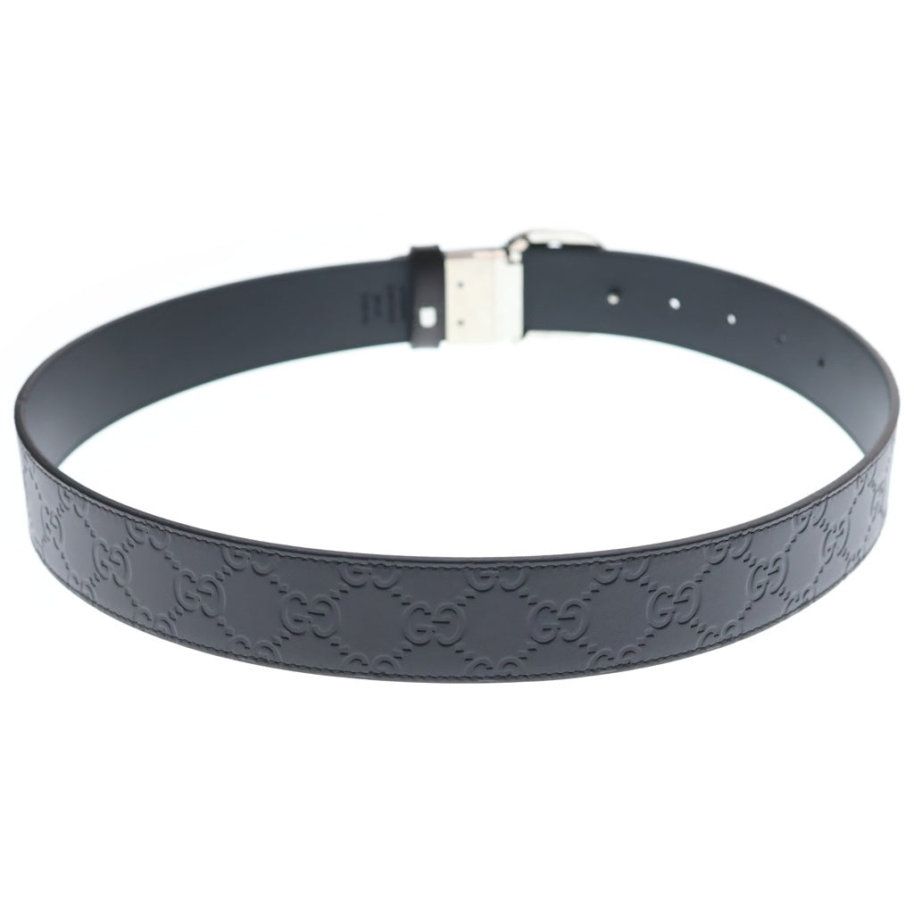 GUCCI(グッチ) インターロッキングG レザーベルト ブラウン レザー #80ー32 473030 シルバー金具