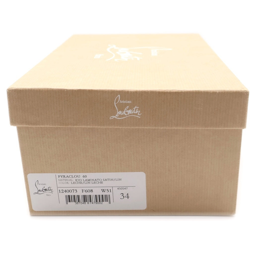CHRISTIAN LOUBOUTIN(クリスチャンルブタン) ピラクロウ レザー ウェッジソールサンダル ピラミッドスパイク ピンク 1240073 レディース