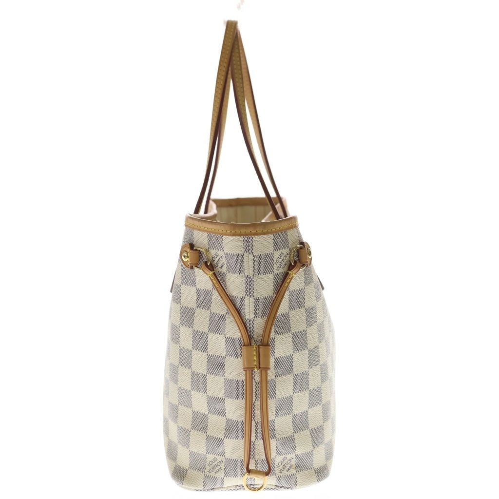 LOUIS VUITTON(ルイヴィトン) ダミエアズール ネヴァーフルPM ハンドバッグ トートバッグ アイボリー×ブラウン レザー×PVC N41362 ゴールド金具 レディース