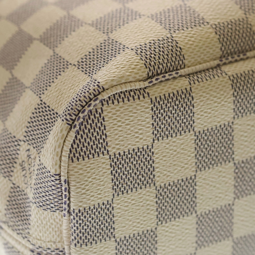 LOUIS VUITTON(ルイヴィトン) ダミエアズール ネヴァーフルPM ハンドバッグ トートバッグ アイボリー×ブラウン レザー×PVC N41362 ゴールド金具 レディース