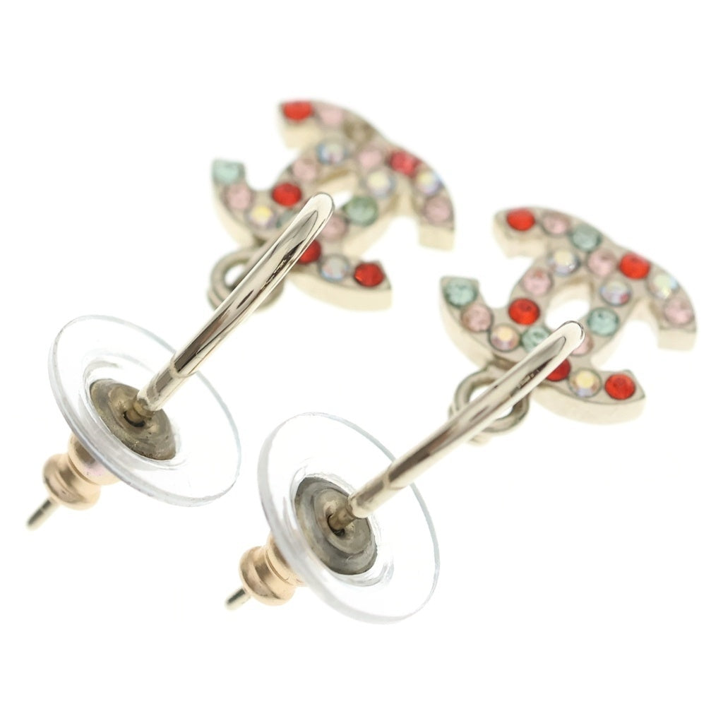 CHANEL(シャネル) ココマーク ラインストーン フープピアス マルチカラー シルバー メタル レディース