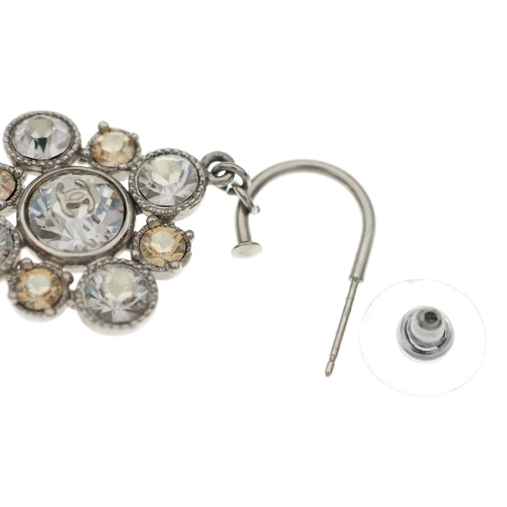 CHANEL(シャネル) ココマーク ラインストーン フープピアス シルバー メタル A12V レディース