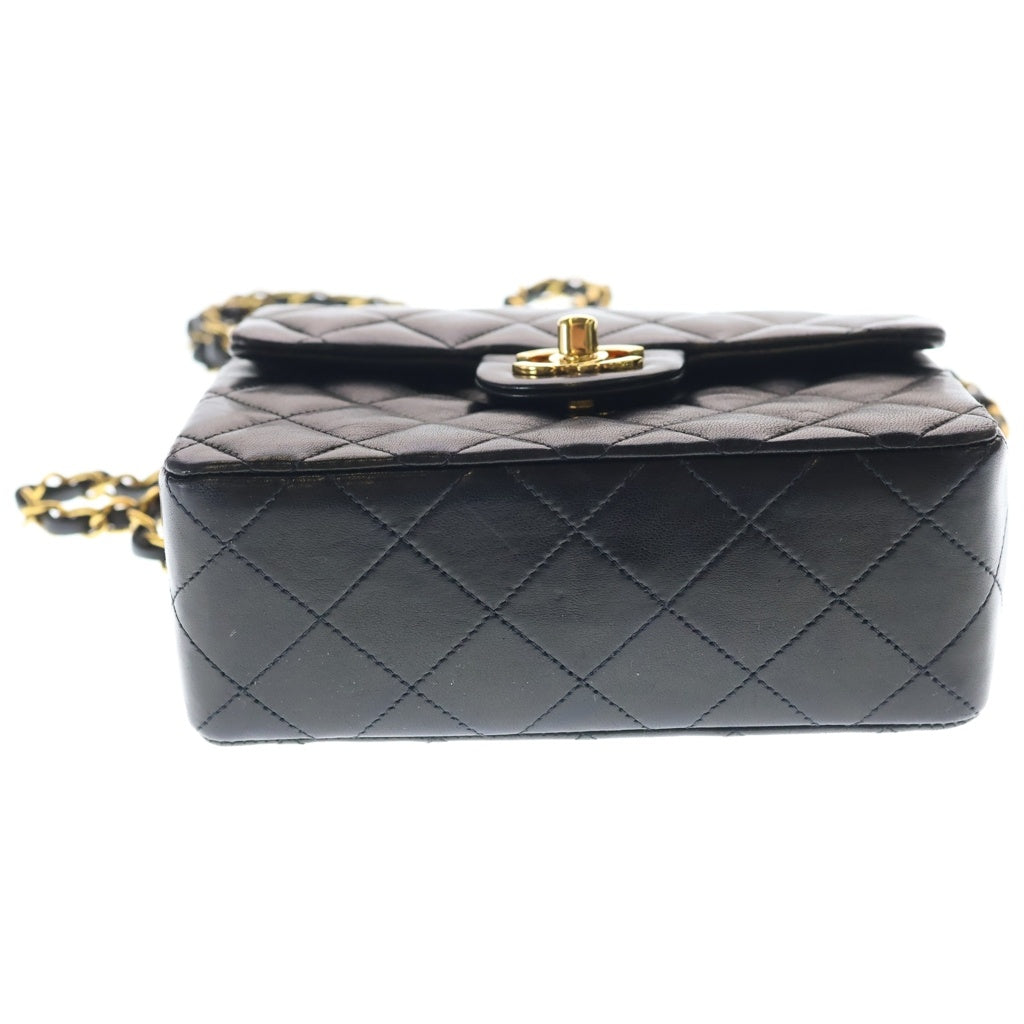 CHANEL(シャネル) ミニマトラッセ ラムスキン レザー Sフラップ Sチェーンショルダーバッグ ゴールド金具 ブラック 3番台 A01115 レディース