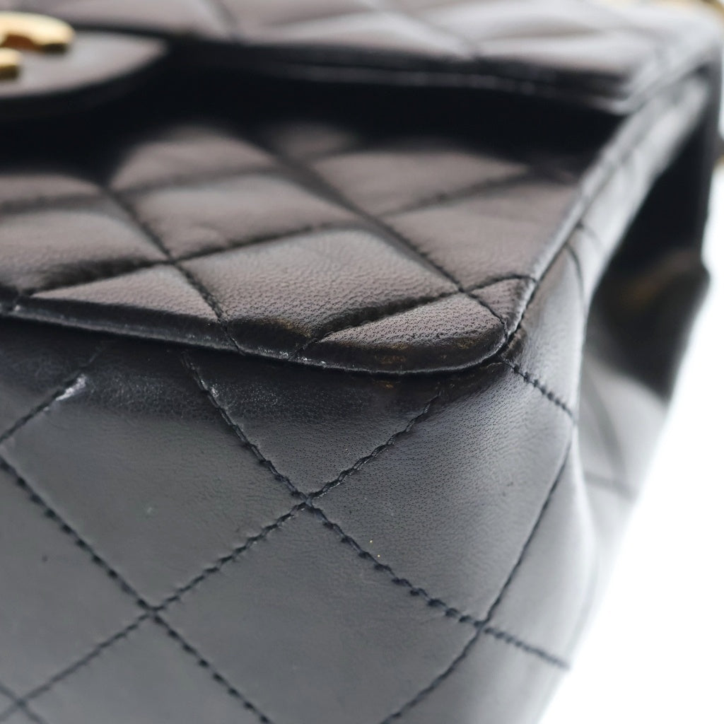 CHANEL(シャネル) ミニマトラッセ ラムスキン レザー Sフラップ Sチェーンショルダーバッグ ゴールド金具 ブラック 3番台 A01115 レディース