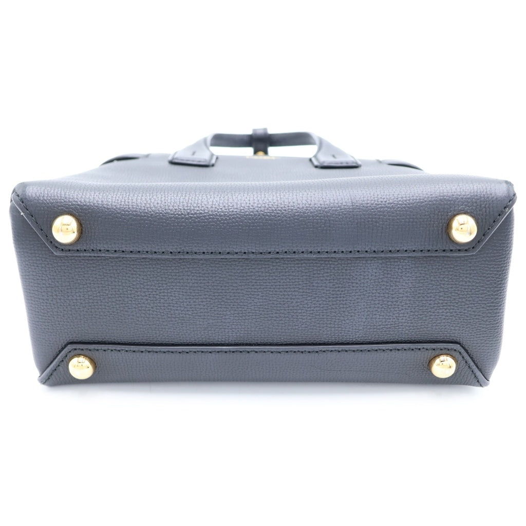 BURBERRY(バーバリー) スモールバナー 2WAY ハンド ショルダーバッグ レザー ブラック レディース