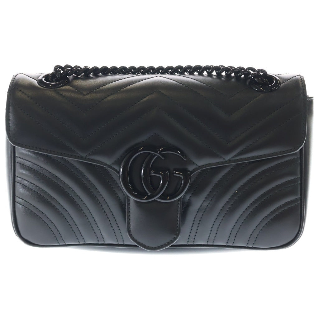 GUCCI(グッチ) GGマーモント キルティング レザー チェーン ショルダーバッグ ブラック 443497 レディース