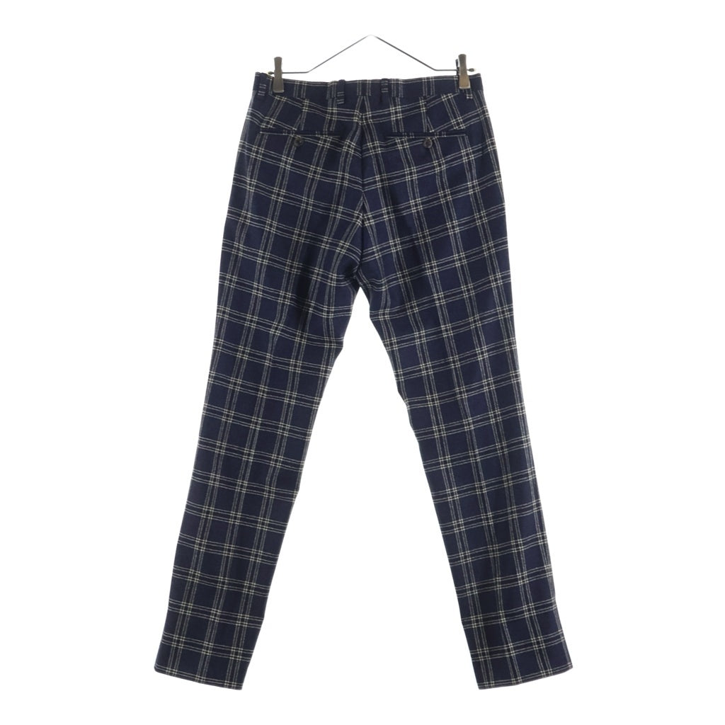 GUCCI(グッチ) セットアップスーツ チェック総柄 ウール ダブルブレスト テーラードジャケット スラックスパンツ ネイビー 553U12