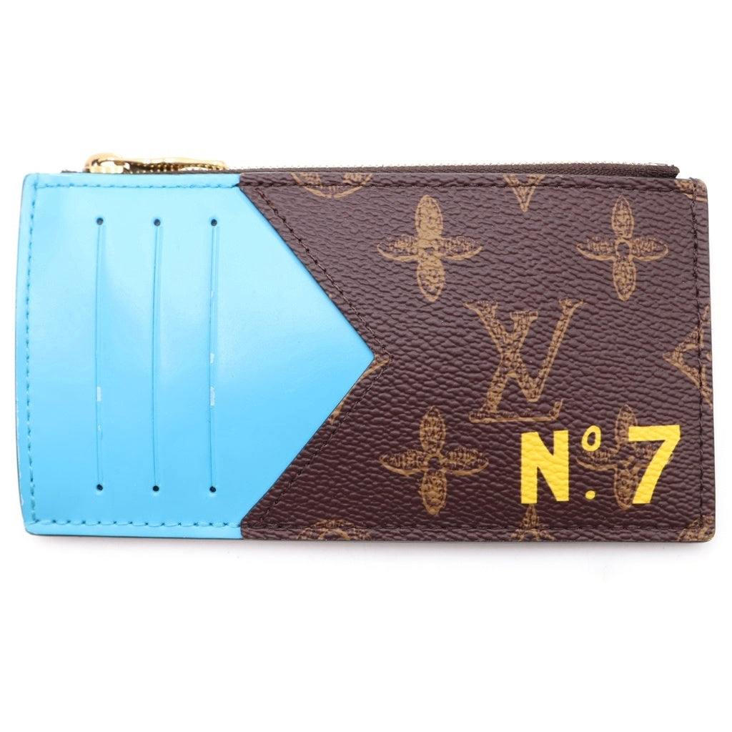 LOUIS VUITTON(ルイヴィトン) モノグラム コインカードホルダー N°7 ヴァージルアブロー フラグメントケース カードケース ブラウン×ブルー M81256 ゴールド金具 レディース