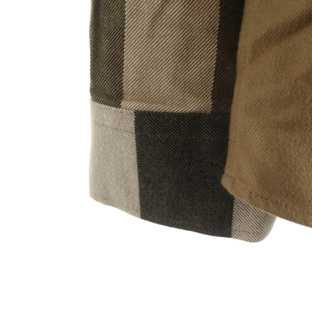 BURBERRY(バーバリー) Claverdon ビッグチェック総柄 コットン 長袖シャツ ブラウン 8112107