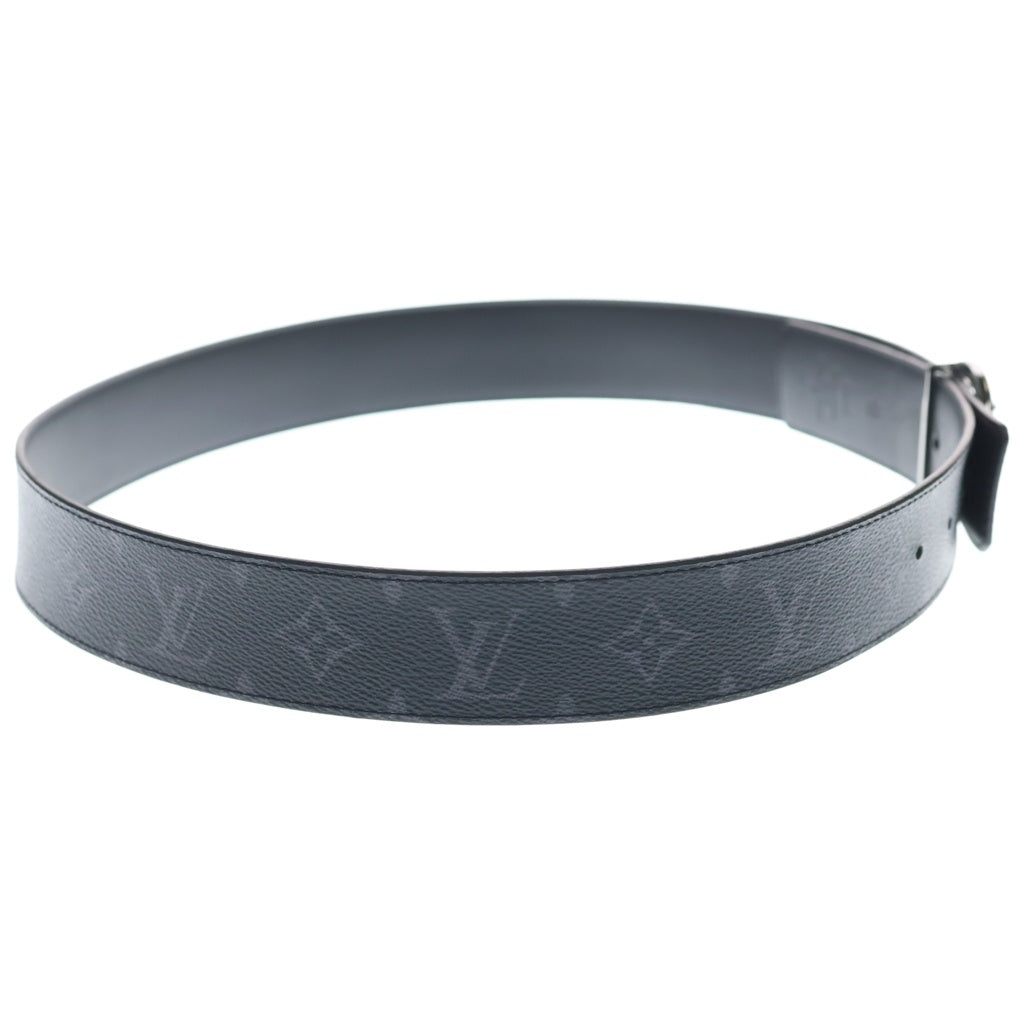 LOUIS VUITTON(ルイヴィトン) モノグラムエクリプス サンチュール・LVサークル レザーベルト ブラック M0168 シルバー金具