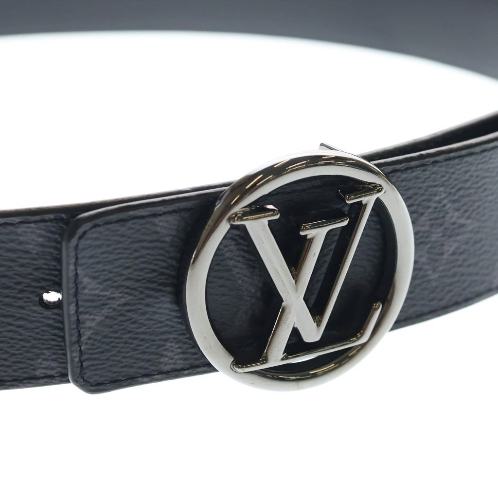 LOUIS VUITTON(ルイヴィトン) モノグラムエクリプス サンチュール・LVサークル レザーベルト ブラック M0168 シルバー金具