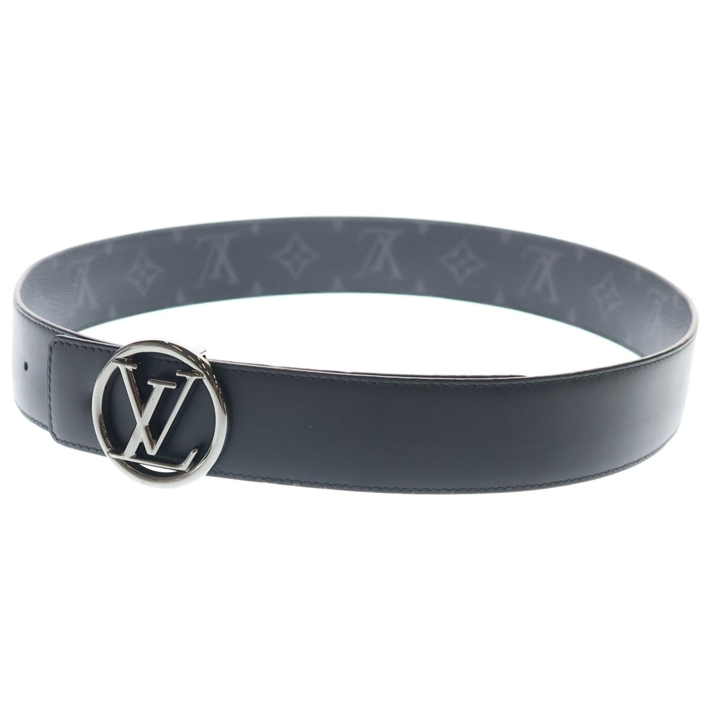 LOUIS VUITTON(ルイヴィトン) モノグラムエクリプス サンチュール・LVサークル レザーベルト ブラック M0168 シルバー金具