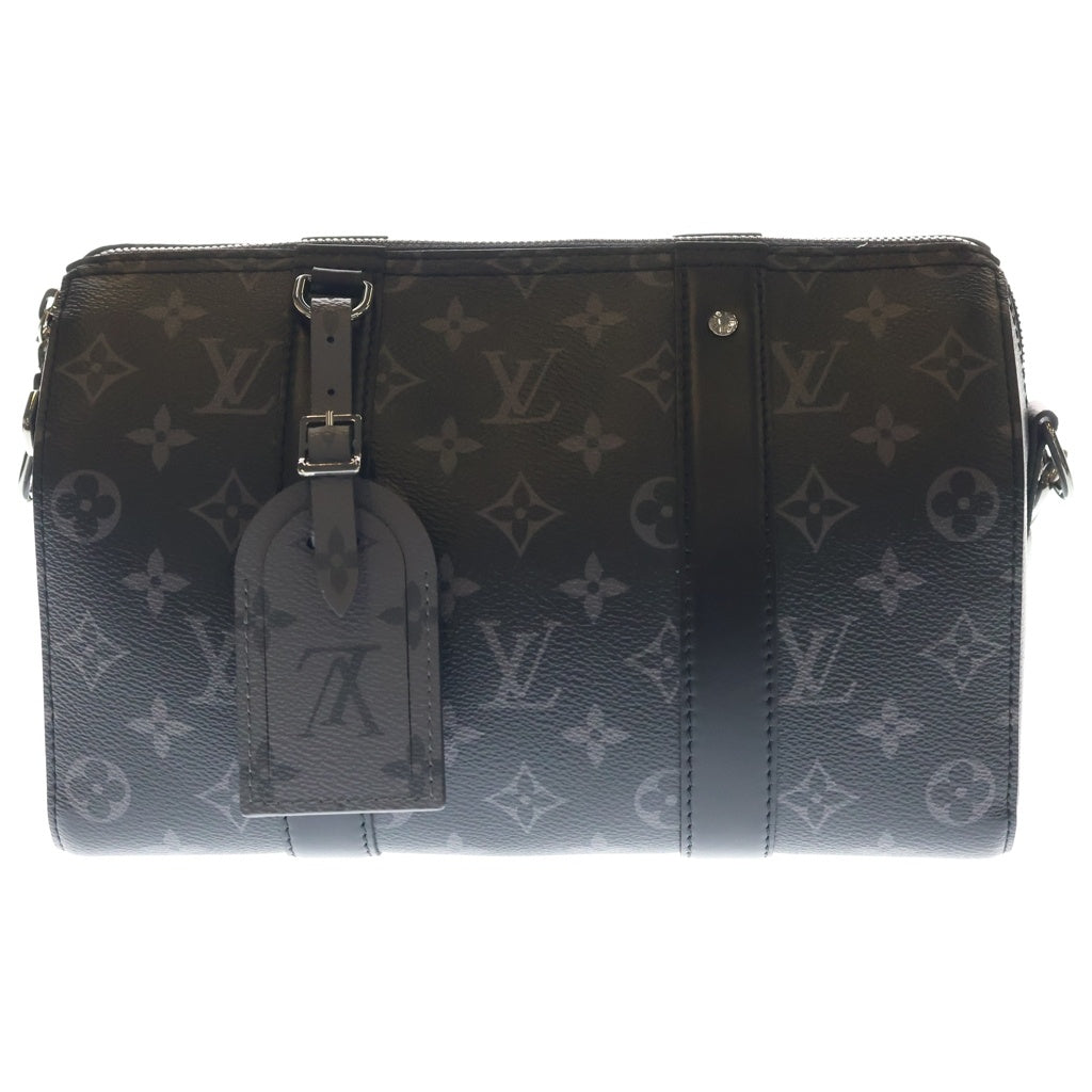 LOUIS VUITTON(ルイヴィトン) モノグラムエクリプス シティキーポル 2WAYバッグ ハンドバッグ ショルダーバッグ ブラック レザー×PVC M45936 シルバー金具 レディース