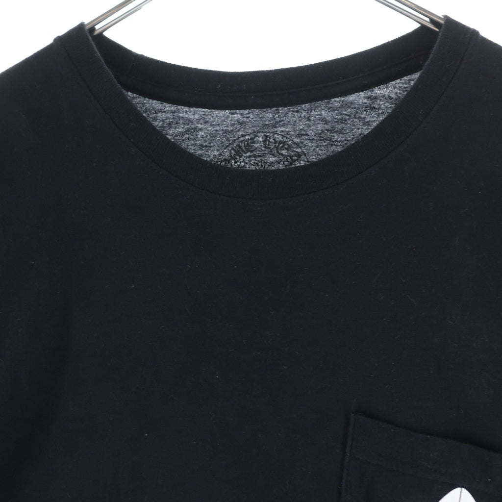 CHROME HEARTS(クロムハーツ) BSフレア スクロールラベル 長袖Tシャツ ロングスリーブ ロンT コットン ブラック