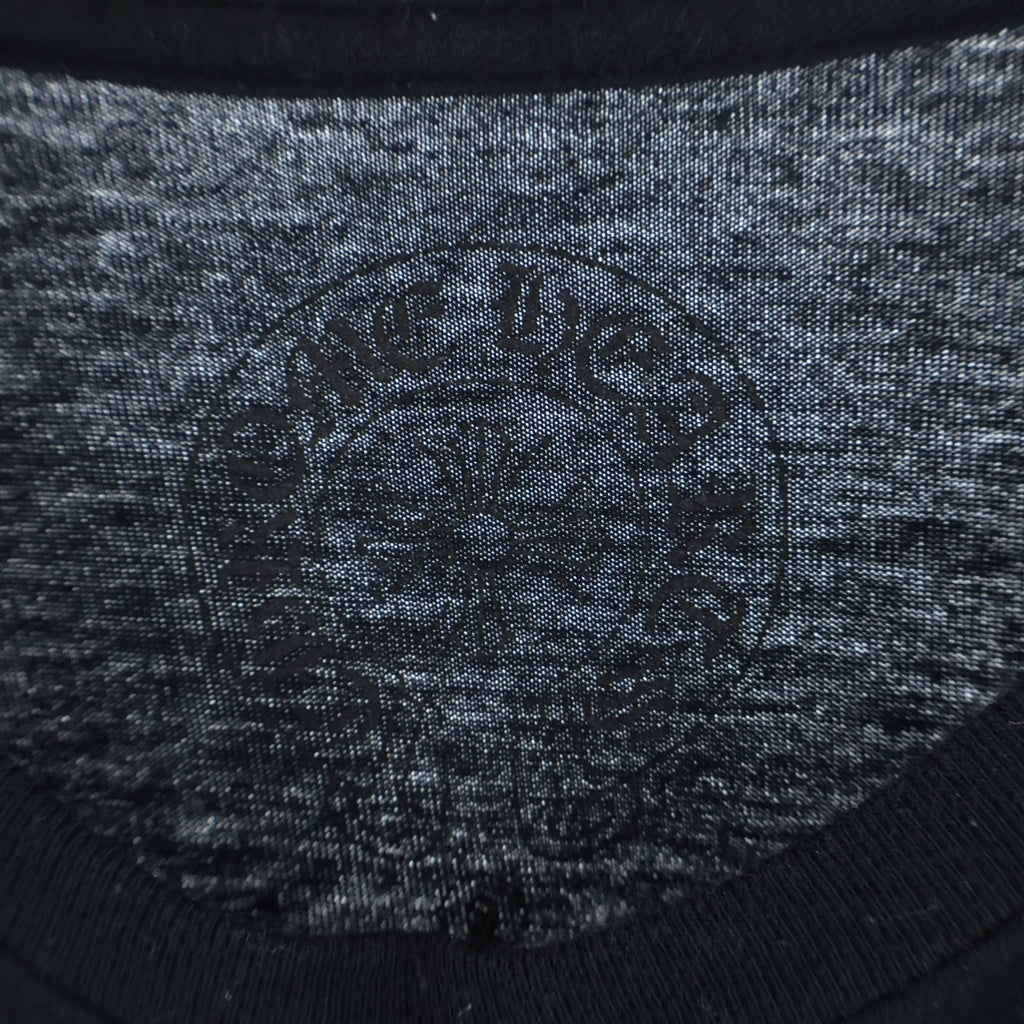 CHROME HEARTS(クロムハーツ) BSフレア スクロールラベル 長袖Tシャツ ロングスリーブ ロンT コットン ブラック