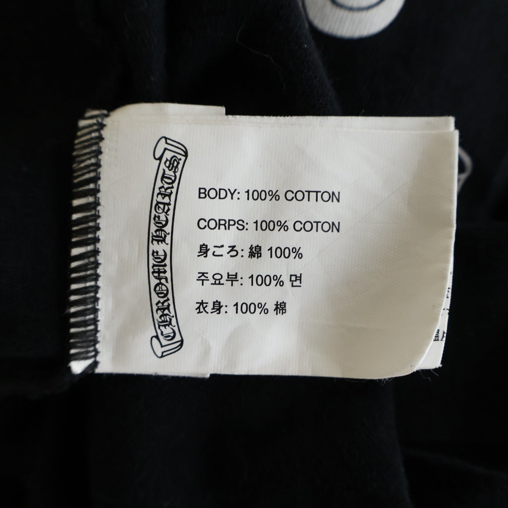 CHROME HEARTS(クロムハーツ) BSフレア スクロールラベル 長袖Tシャツ ロングスリーブ ロンT コットン ブラック