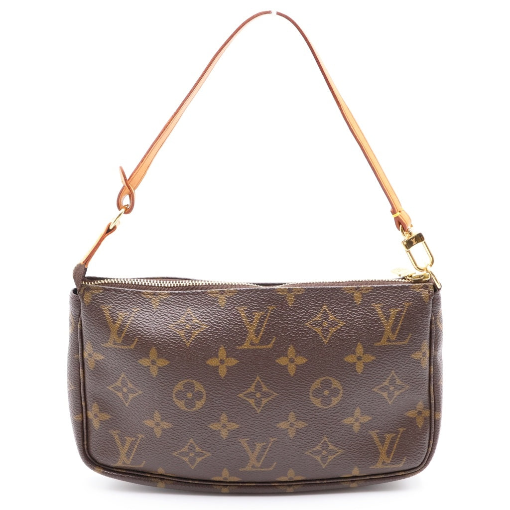 LOUIS VUITTON(ルイヴィトン) モノグラム ポシェット・アクセソワール PVC レザー ゴールド金具 ハンドバッグ ポーチ ブラウン M51980 レディース