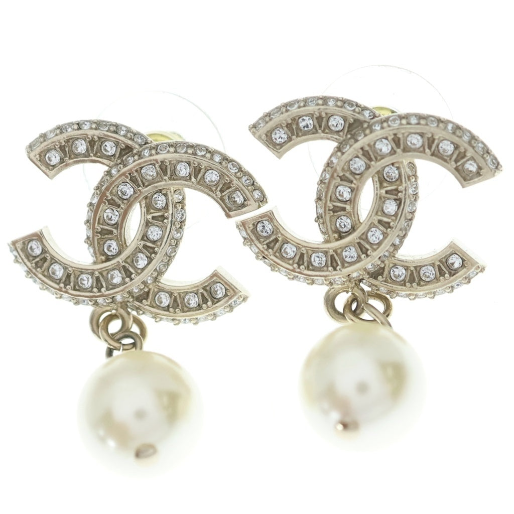 CHANEL(シャネル) ココマーク ピアス ラインストーン パール シルバー A86506 レディース