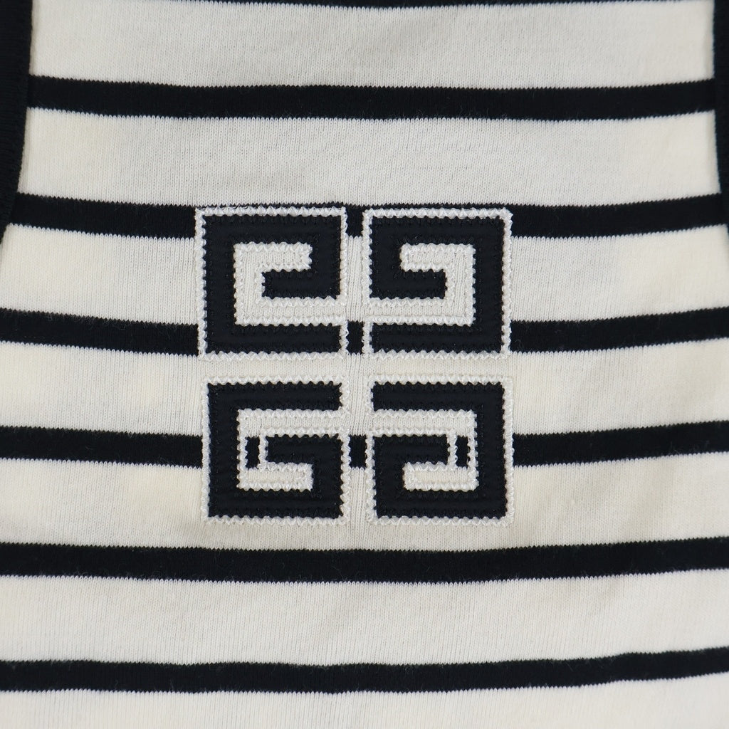 GIVENCHY(ジバンシィ) ■ジバンシー ロゴ キャミソール トップス ボーダー ホワイト×ブラック M レディース