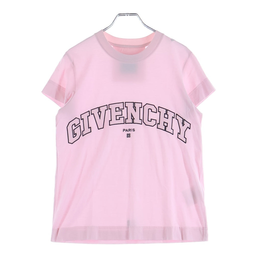 GIVENCHY(ジバンシィ) フロントロゴ刺繍 半袖トップス Tシャツ カットソー コットン ピンク BW707Y3ZAG レディース