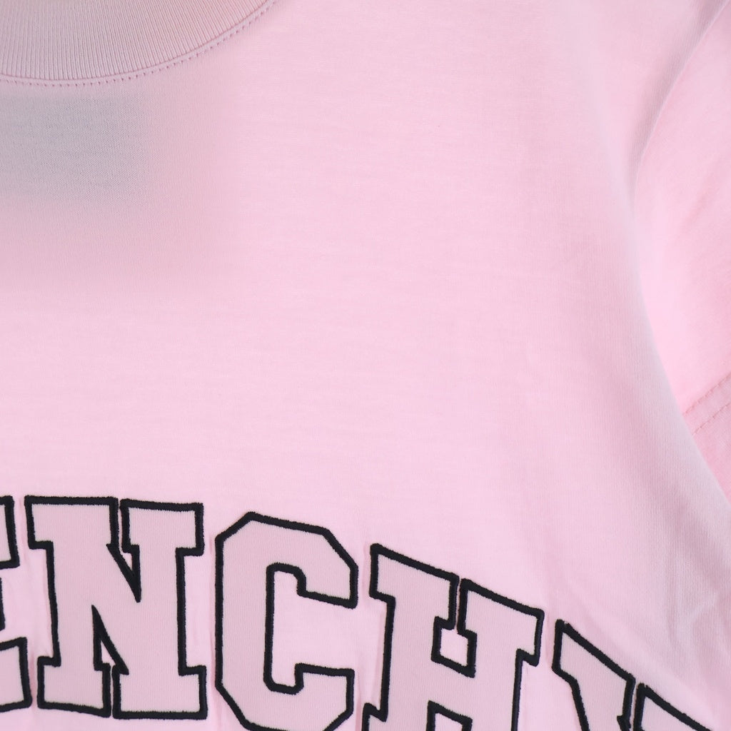 GIVENCHY(ジバンシィ) フロントロゴ刺繍 半袖トップス Tシャツ カットソー コットン ピンク BW707Y3ZAG レディース