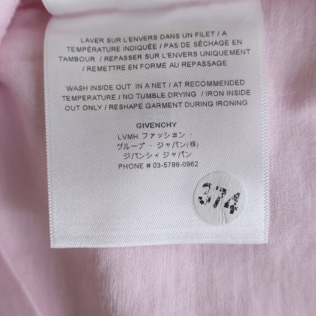 GIVENCHY(ジバンシィ) フロントロゴ刺繍 半袖トップス Tシャツ カットソー コットン ピンク BW707Y3ZAG レディース