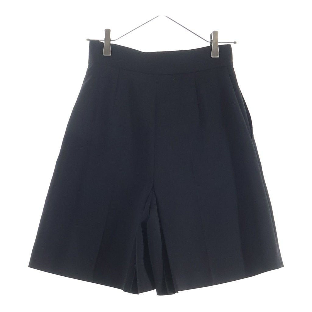 LE CIEL BLEU(ルシェルブルー) Box Pleated Shorts ボックスプリーツドショーツ ショートパンツ ハーフパンツ キュロット ポリエステル ウール ブラック 24S68204 レディース