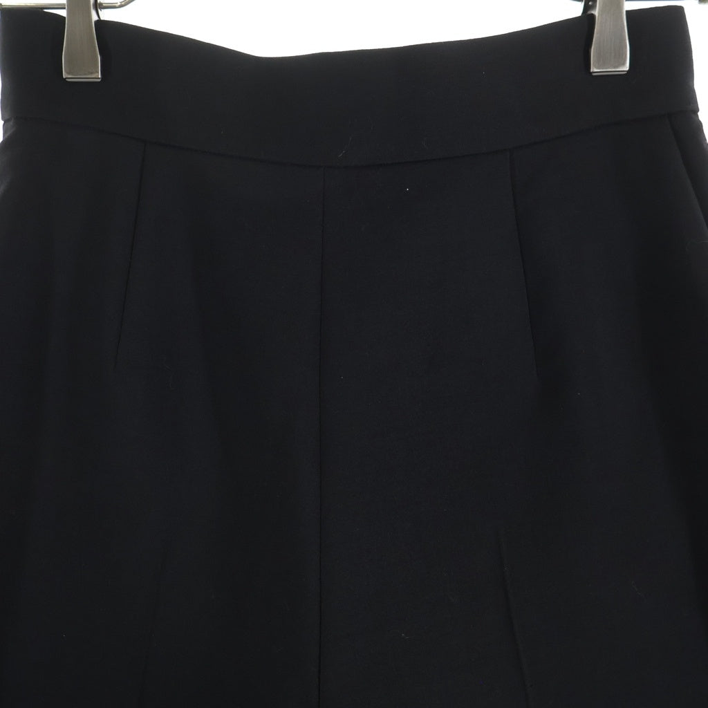 LE CIEL BLEU(ルシェルブルー) Box Pleated Shorts ボックスプリーツドショーツ ショートパンツ ハーフパンツ キュロット ポリエステル ウール ブラック 24S68204 レディース