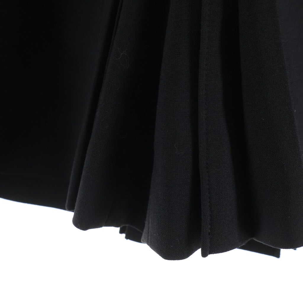 LE CIEL BLEU(ルシェルブルー) Box Pleated Shorts ボックスプリーツドショーツ ショートパンツ ハーフパンツ キュロット ポリエステル ウール ブラック 24S68204 レディース