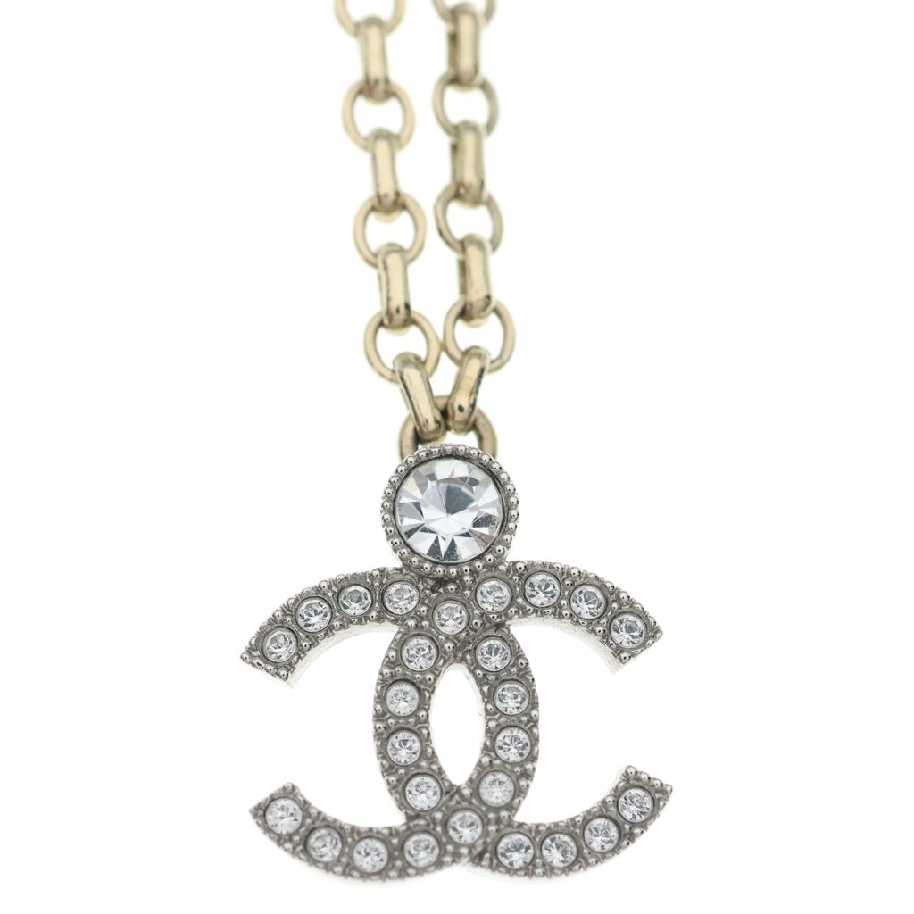 CHANEL(シャネル) ココマーク ネックレス ラインストーン シルバー ABC147 レディース