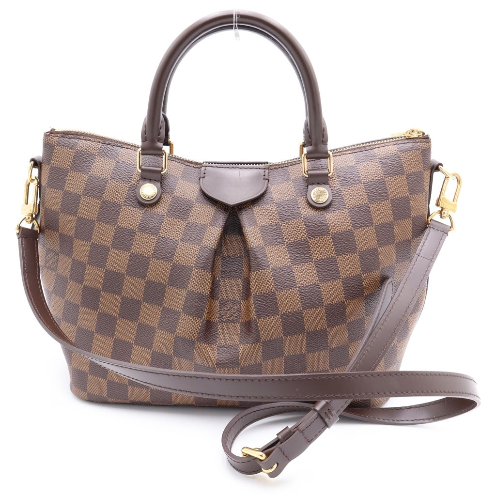 LOUIS VUITTON(ルイヴィトン) ダミエ シエナPM ハンド ショルダーバッグ PVCコーティングキャンバス レザー ブラウン N41545 レディース