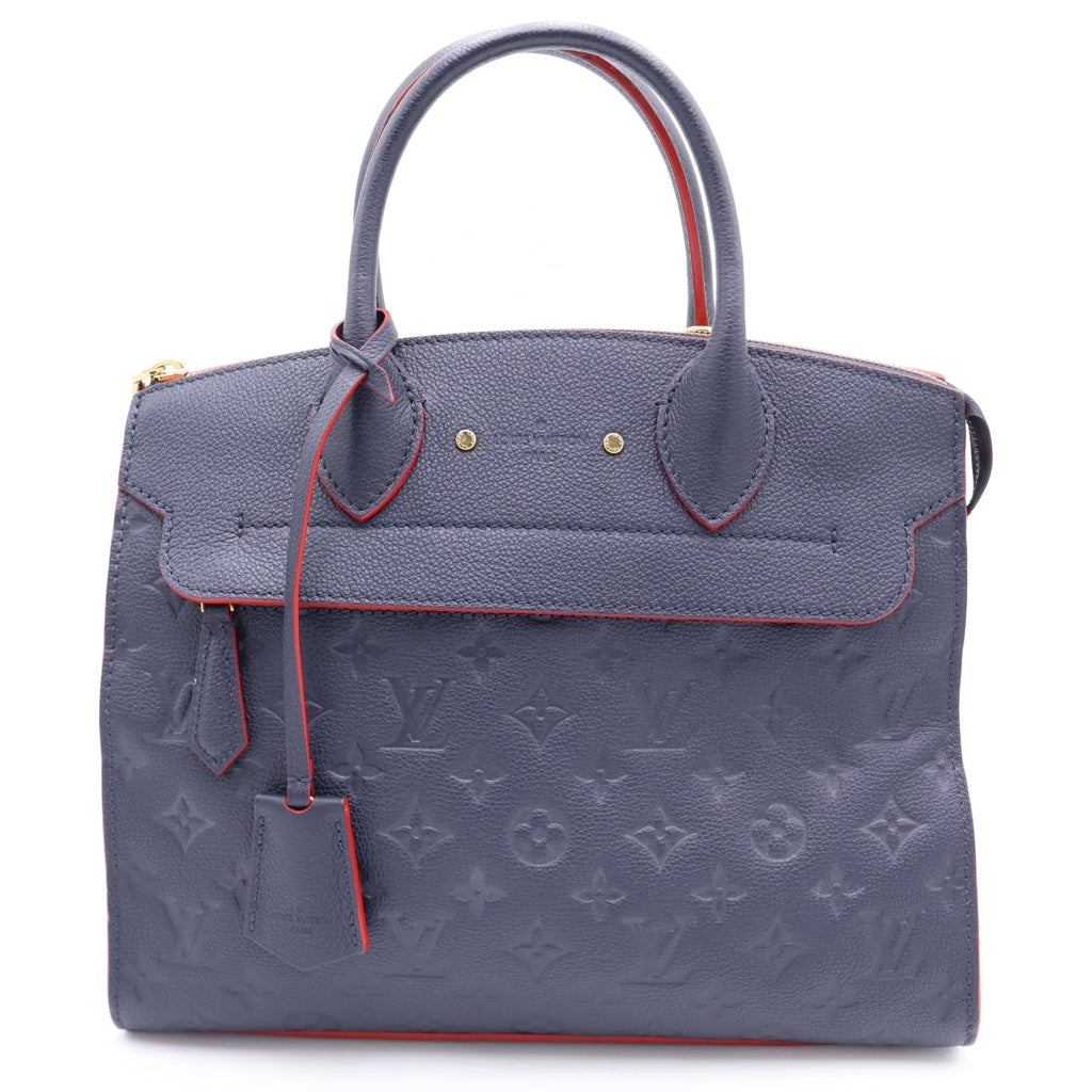 LOUIS VUITTON(ルイヴィトン) モノグラムアンプラント ポンヌフMM ハンド ショルダーバッグ レザー ネイビー M42817 レディース