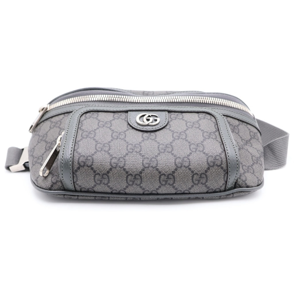 GUCCI(グッチ) ダブルG オフィディア ベルト ウエスト ボディバッグ ショルダーバッグ カーキ グレー GGキャンバス 733868 シルバー金具 レディース