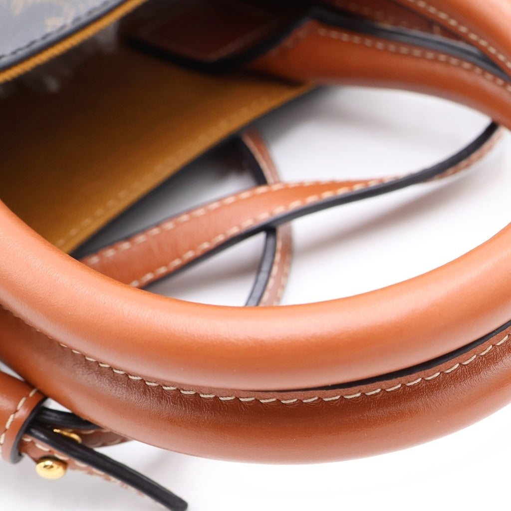 CELINE(セリーヌ) トリオンフ バーティカルカバ ミニ PVC レザー 2WAY ハンドバッグ ショルダーバッグ ブラウン レディース