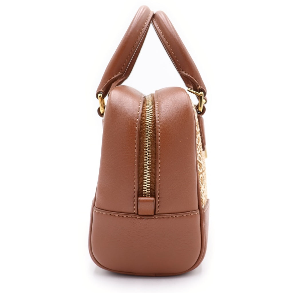 LOEWE(ロエベ) アマソナ16 アナグラム ジャガード カーフスキン 2WAY スクエア ハンドバッグ ショルダーバッグ ブラウン A039N21X03 レディース