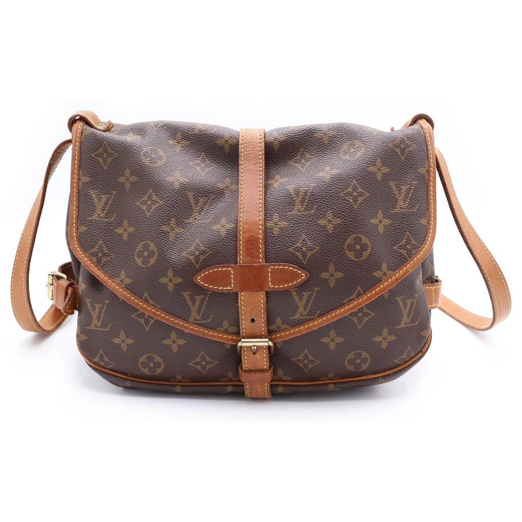 LOUIS VUITTON(ルイヴィトン) モノグラム ソミュール30 ショルダーバッグ ブラウン レザー×PVC M42256 ゴールド金具