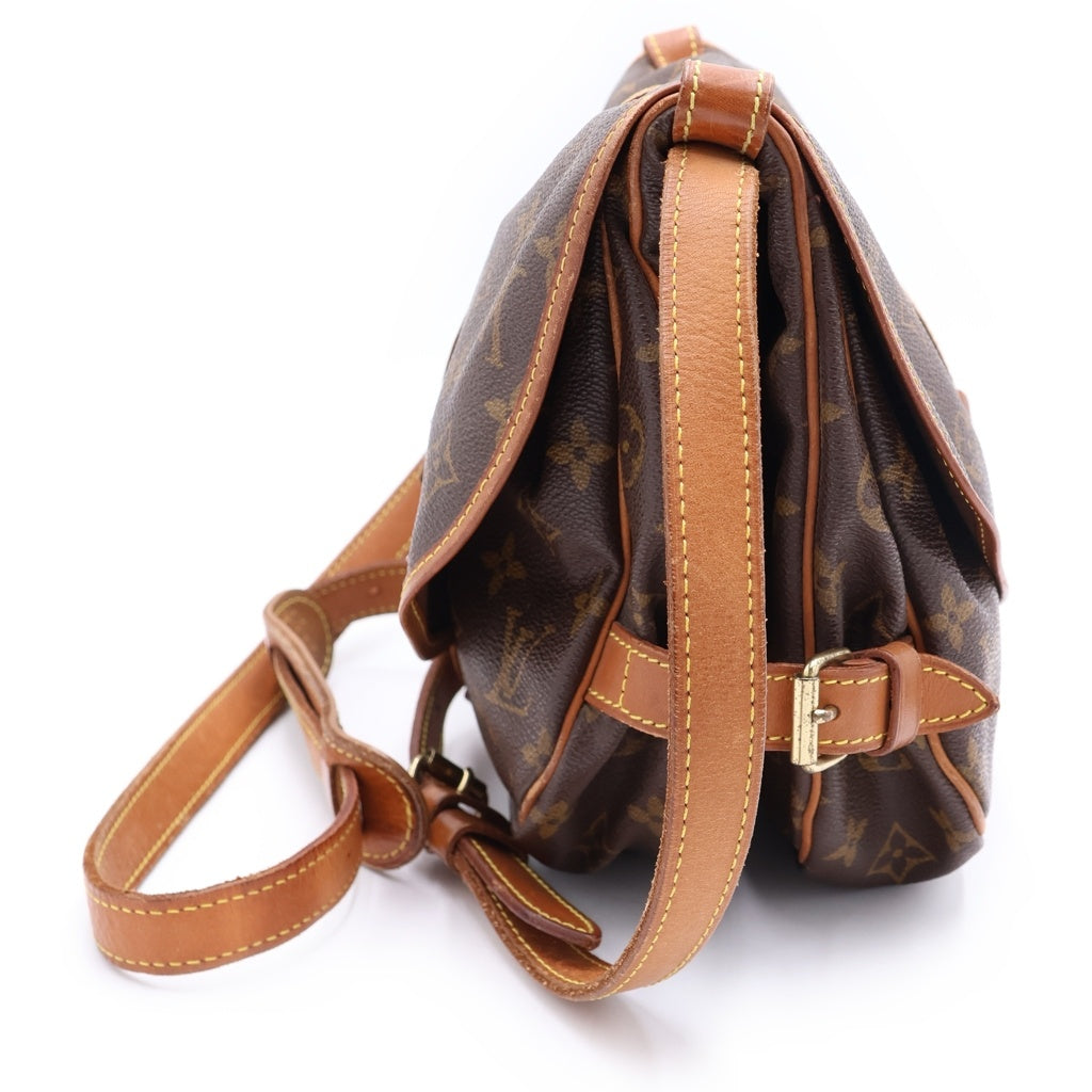 LOUIS VUITTON(ルイヴィトン) モノグラム ソミュール30 ショルダーバッグ ブラウン レザー×PVC M42256 ゴールド金具