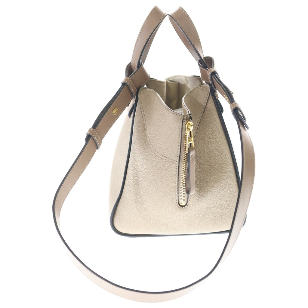 LOEWE(ロエベ) ハンモック コンパクト 2WAYハンドバッグ ショルダーバッグ ブラウン グレージュ レザー ゴールド金具 レディース