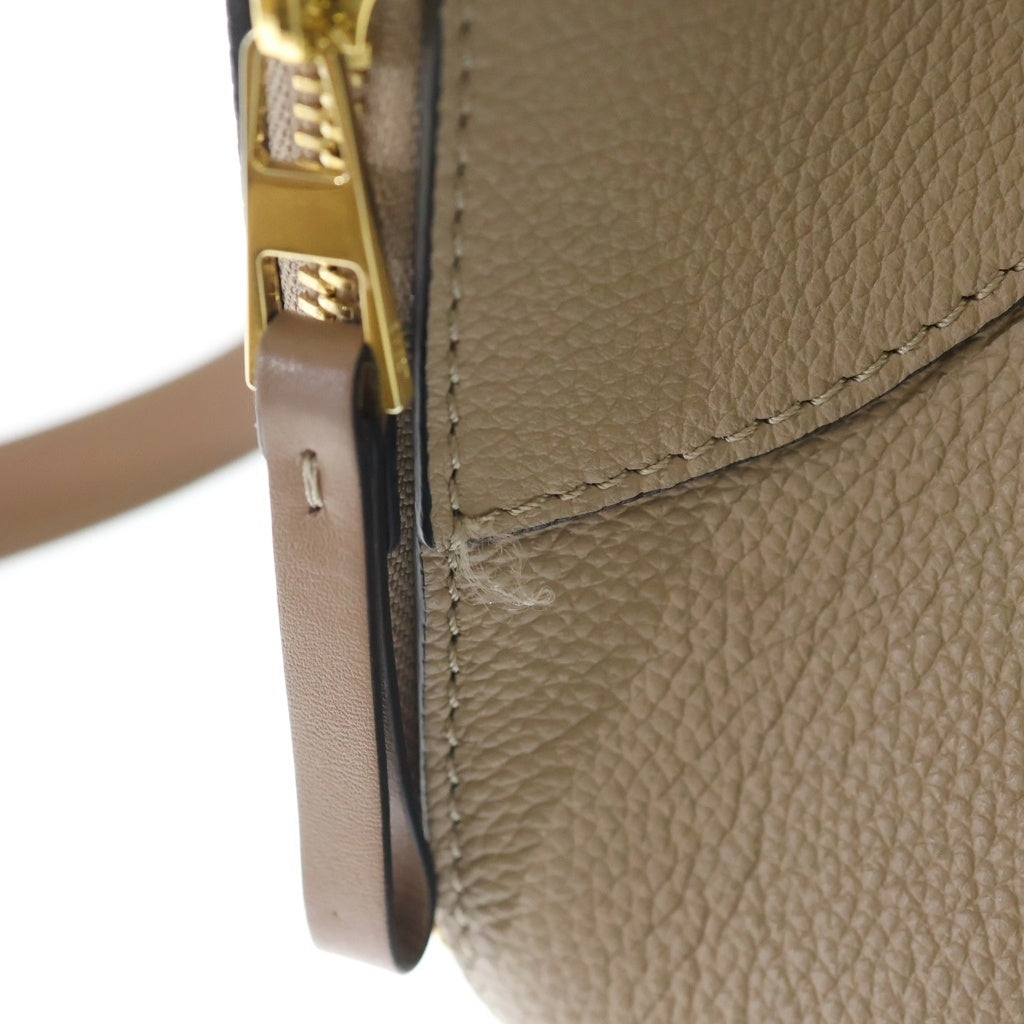 LOEWE(ロエベ) ハンモック コンパクト 2WAYハンドバッグ ショルダーバッグ ブラウン グレージュ レザー ゴールド金具 レディース