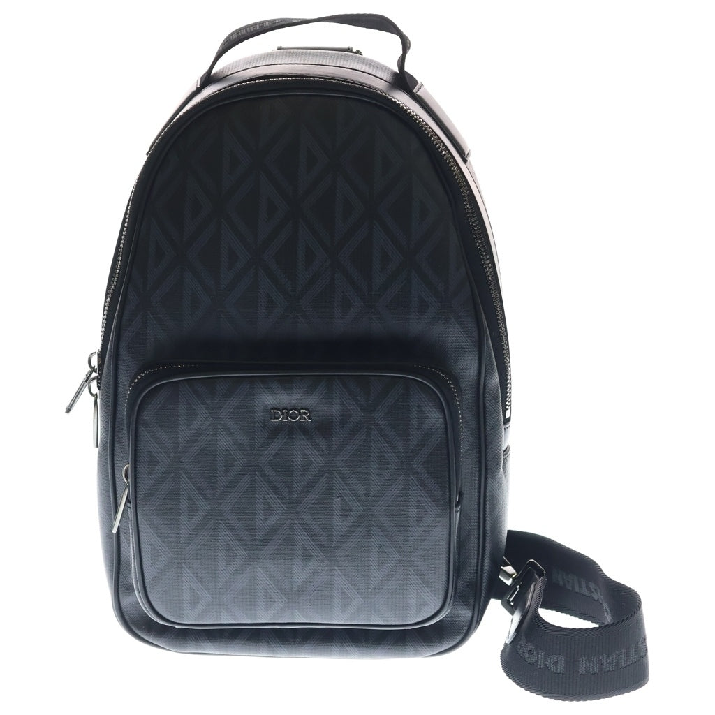Christian Dior(クリスチャンディオール) RIDER CDダイヤモンド ミニスリングバッグ ウエストバッグ ショルダーバッグ ブラック CDダイヤモンドキャンバス 1ESBO038CDP シルバー金具 レディース