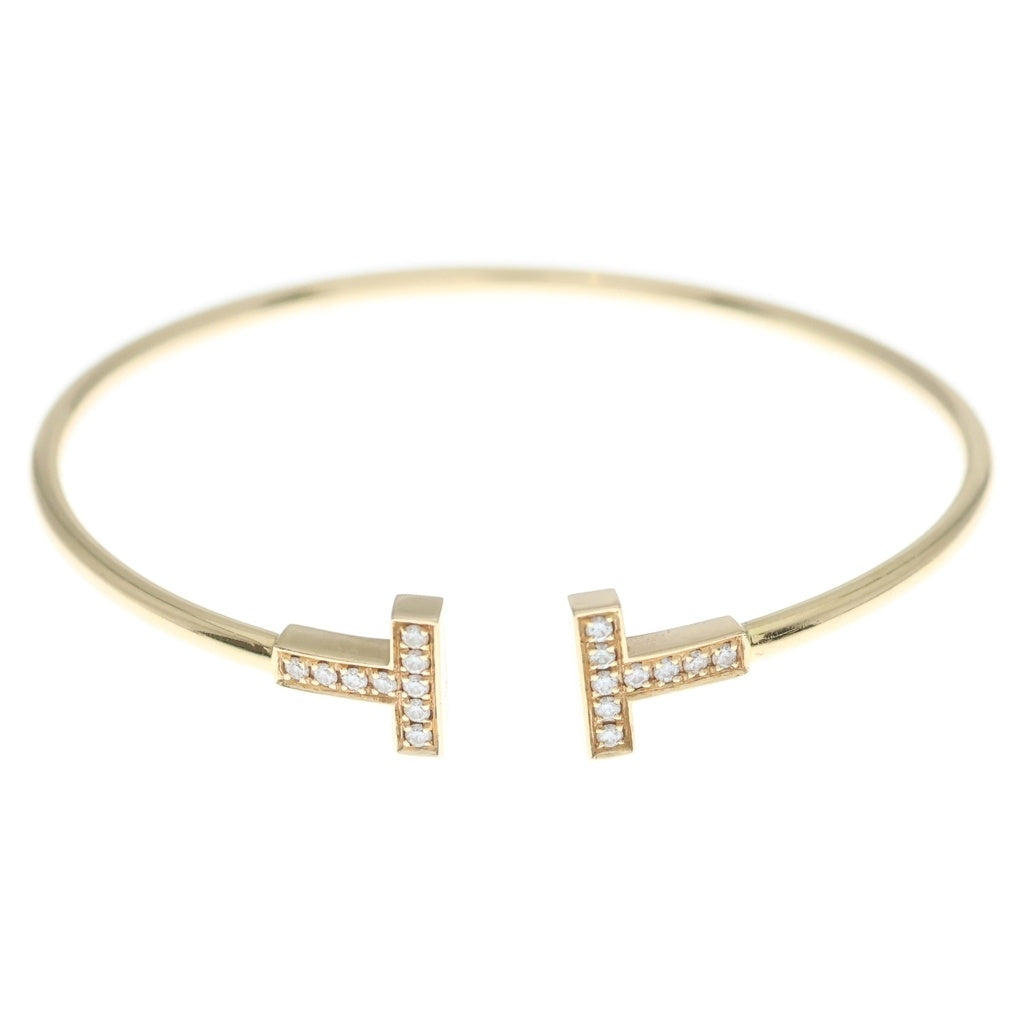 TIFFANY & Co.(ティファニー) Tワイヤー ダイヤ ブレスレット バングル ピンクゴールド Au750PG レディース