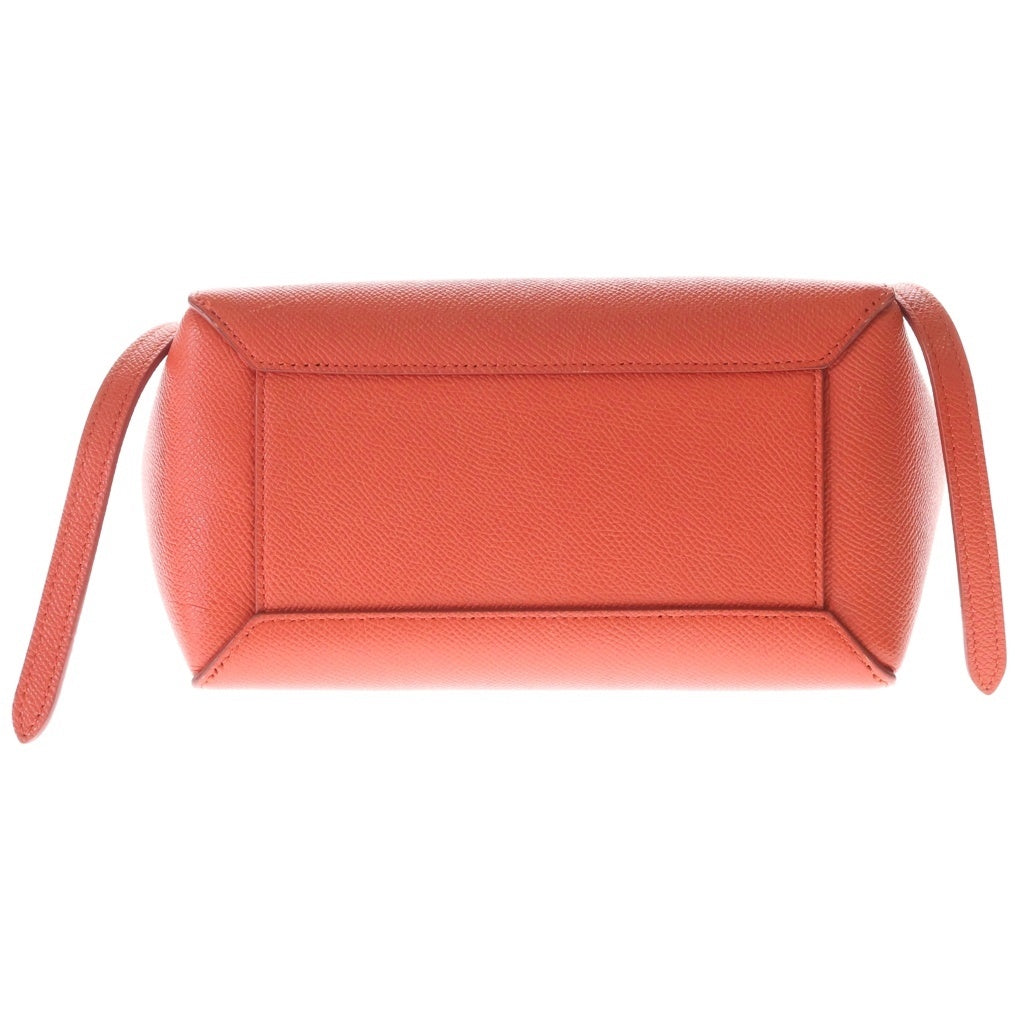 CELINE(セリーヌ) ベルトバッグ ナノ 2WAYハンドバッグ ショルダーバッグ レッド レザー ゴールド金具 レディース