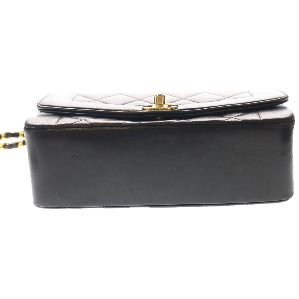 CHANEL(シャネル) ダイアナ22 Sフラップ Sチェーンショルダーバッグ ハンドバッグ ブラック ラムスキン ゴールド金具 レディース