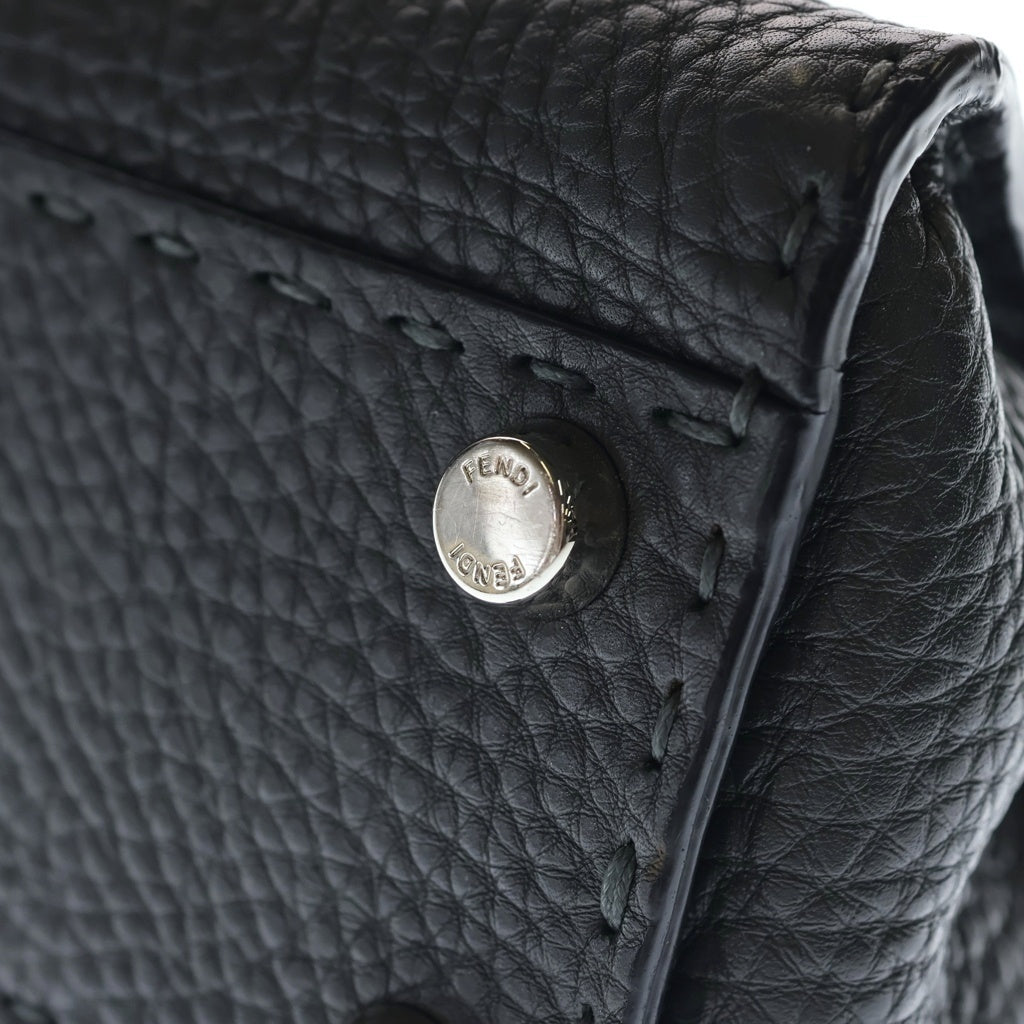 FENDI(フェンディ) ピーカブー ミニ セレリア 2WAYハンドバッグ ショルダーバッグ ダークグレー レザー 8BN244 シルバー金具 レディース