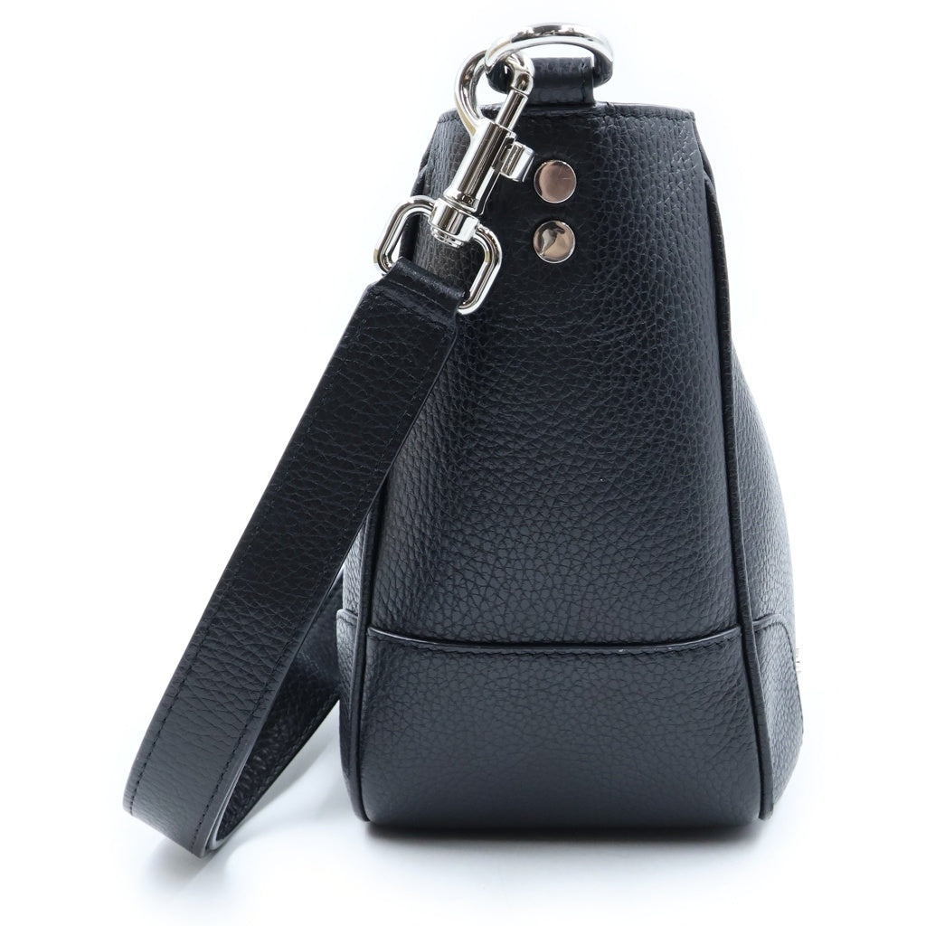 MAISON KITSUNE(メゾンキツネ) レザー ショルダーバッグ ロゴ ブラック LW05138LR0024 レディース