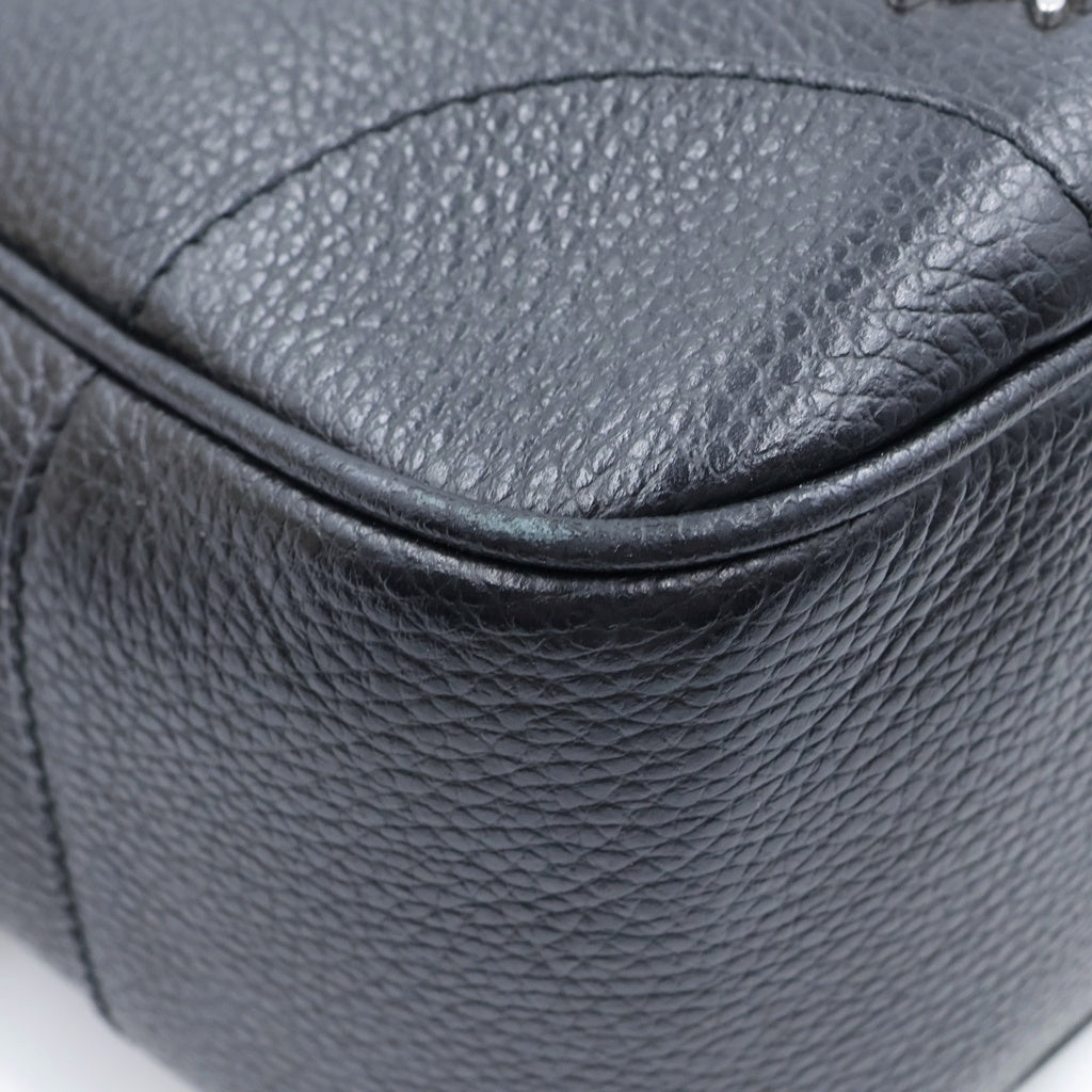 MAISON KITSUNE(メゾンキツネ) レザー ショルダーバッグ ロゴ ブラック LW05138LR0024 レディース